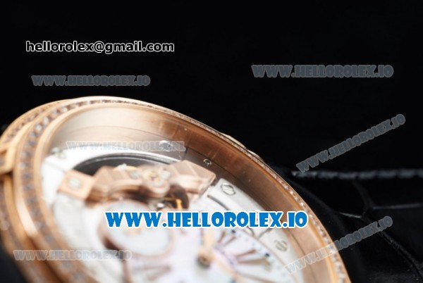 Audemars Piguet Millenary Miyota 9015 Automatic Rose Gold Case White Dial With Roman Numeral Markers Black Leather Strap - Click Image to Close